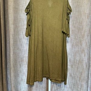 Green Off the Shoulder Boutique Dress